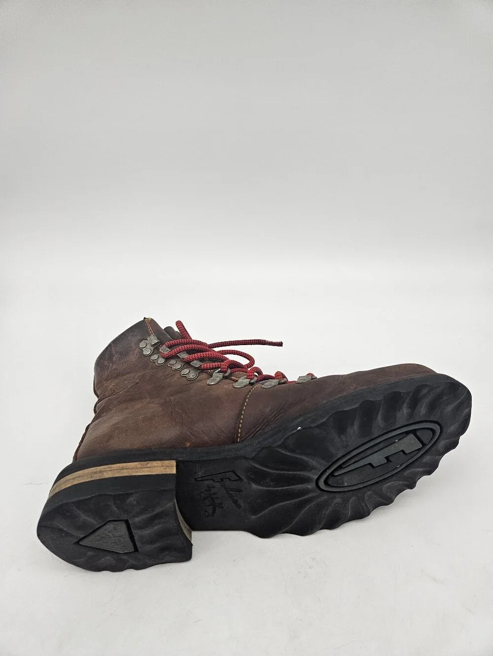 John Fluevog Brown Banker Soros Lace Up Leather Boots Mens Sz 7